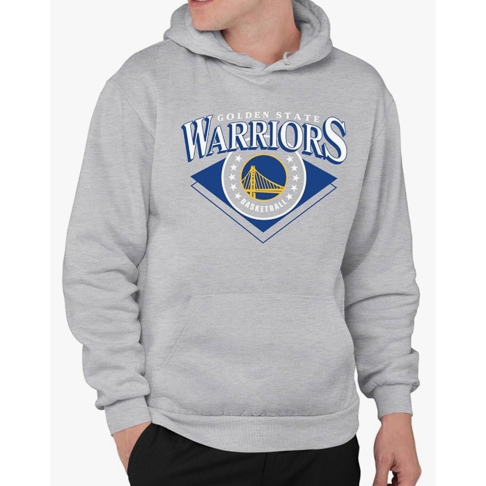 Junk Food Sports Golden State Warriors Court Classic Adult Hoodie LG Gray